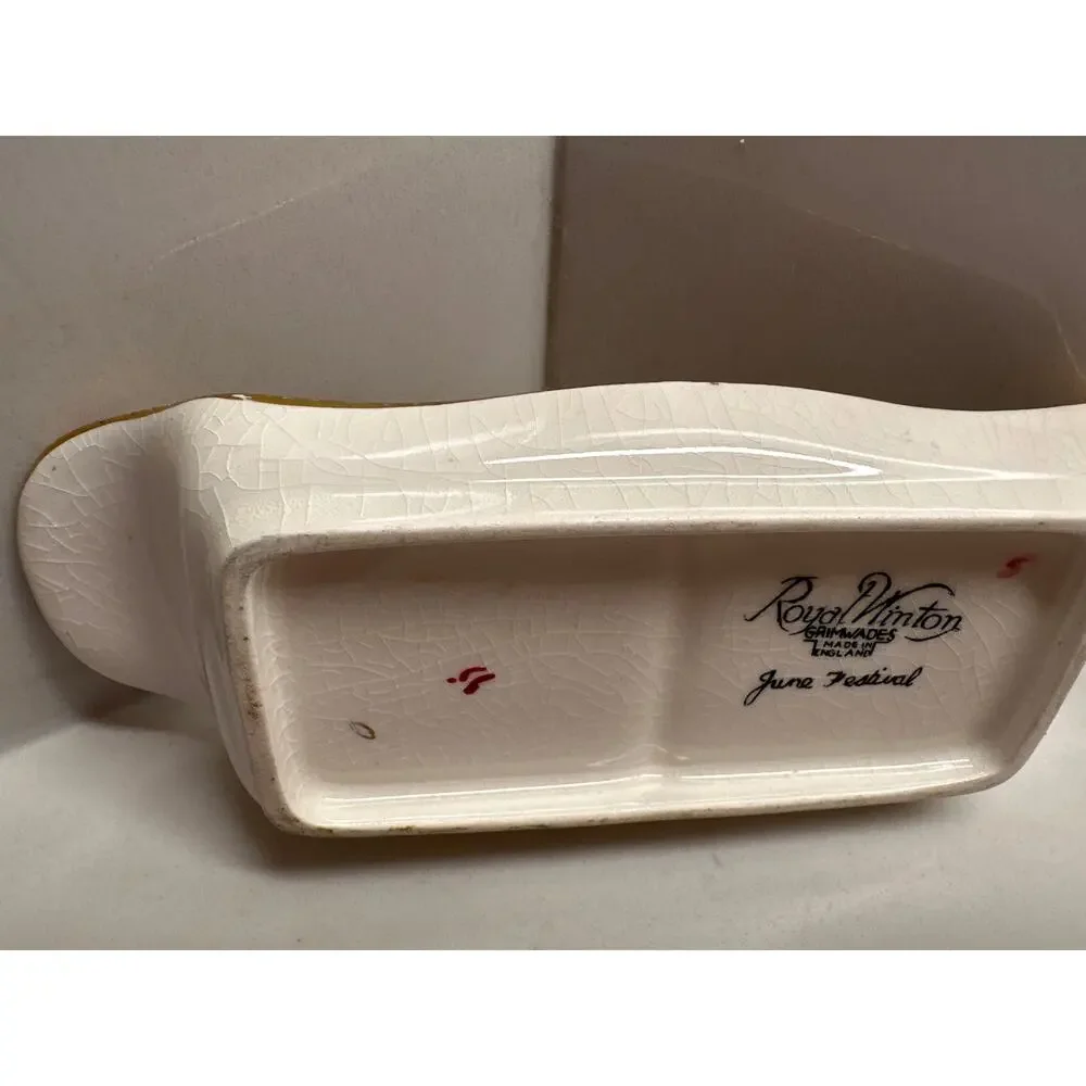 Vintage Royal Winton Grimwades Chintz June Festival Salt & Pepper Shakers Tray